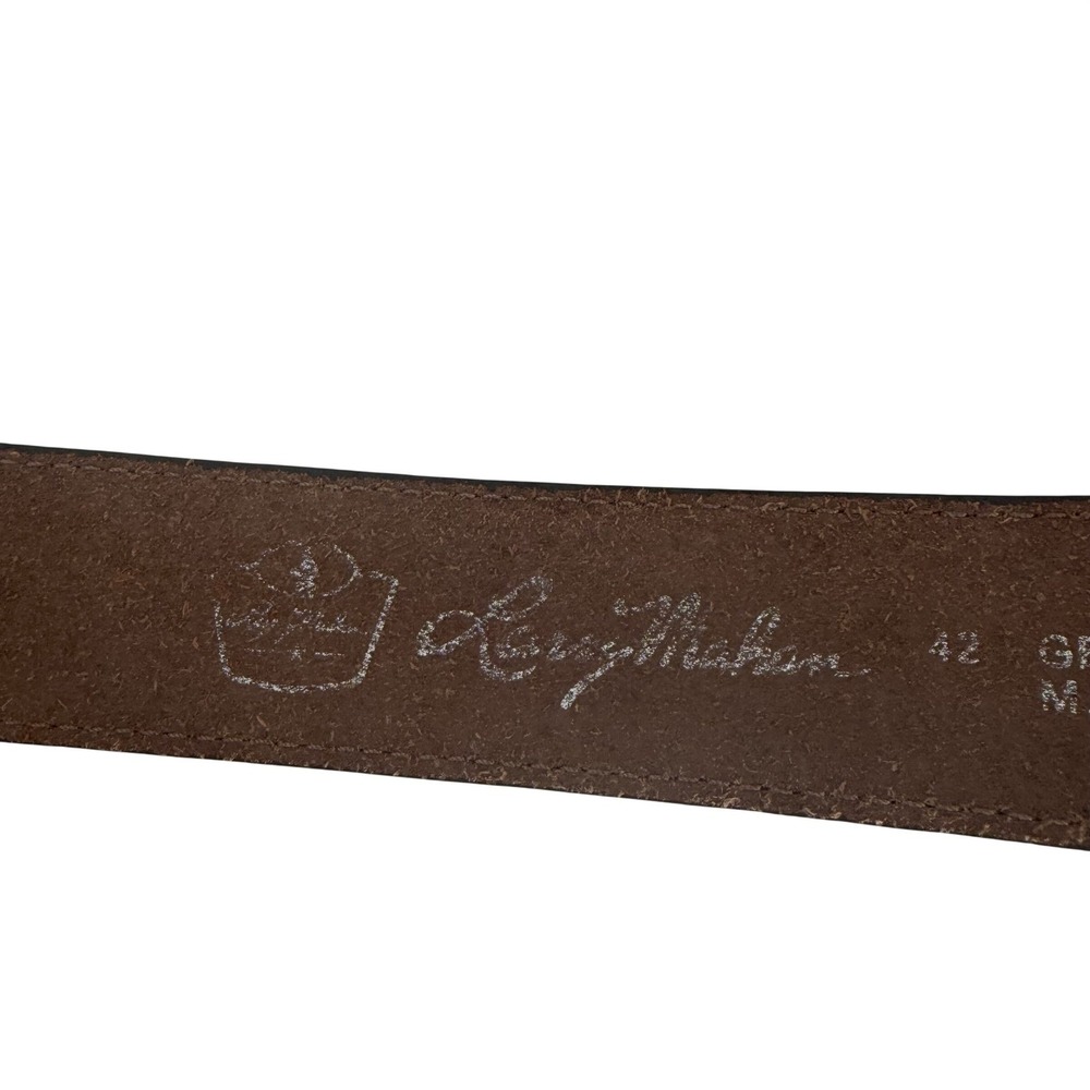 Larry Mahan Western Leather Ranger Belt‎ Brown Cross Conchos Whipstitch 42 - Picture 4 of 9